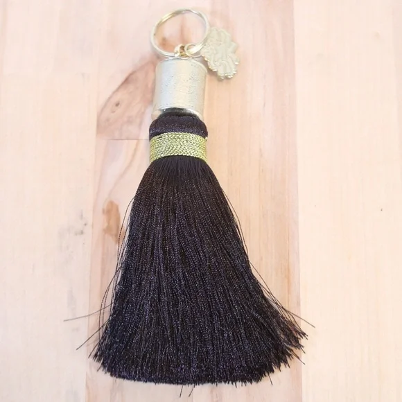 Gold & Black Tassel Keychain Charm - Picture 7 of 7